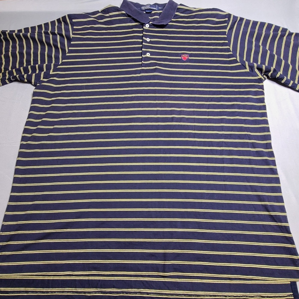 Vtg Polo Ralph Lauren Polo 2xl Mens 90's‎ Golf Plus Size Preppy Logo Striped